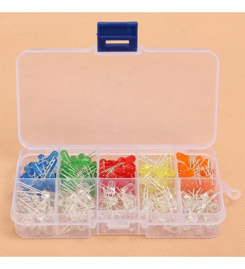 200pcs 5MM LED Diode Kit Mixed Color Red Green Yellow Blue Orange