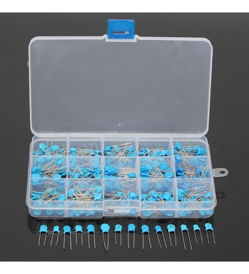 15 Value 300Pcs High Voltage Ceramic Capacitors Assortment Assorted Kit Box