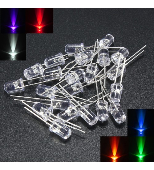 120pcs 5mm White Red Blue Green Yellow Purple LED Light Bulb Emitting Diode