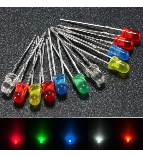 100Pcs 3mm Round Top LED Diodes