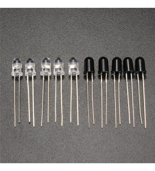 10pcs 5mm 940nm IR Infrared Diode Launch Emitter Receive Receiver LED