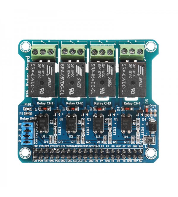 4 Channel 5A 250V AC/30V DC Compatible 40Pin Relay Board