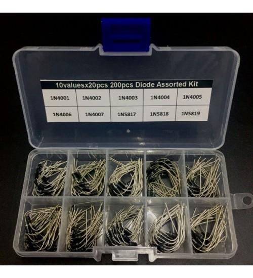 200pcs 10 Values 12V Diode Assorted Kit